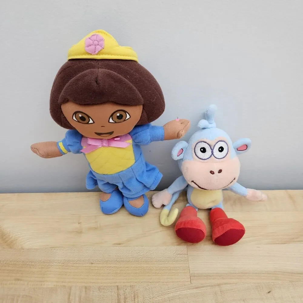 LOT OF 2 - Ty Beanie Baby BOOTS Monkey Dora Explorer Fisher-Price Stuffed Plush - Picture 3 of 8